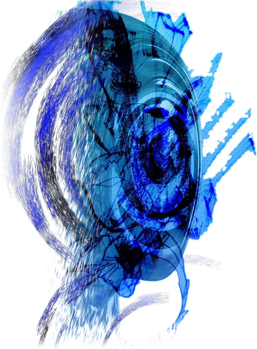 AI Apocalypse artwork: a humanoid head and neck covered in blue paint